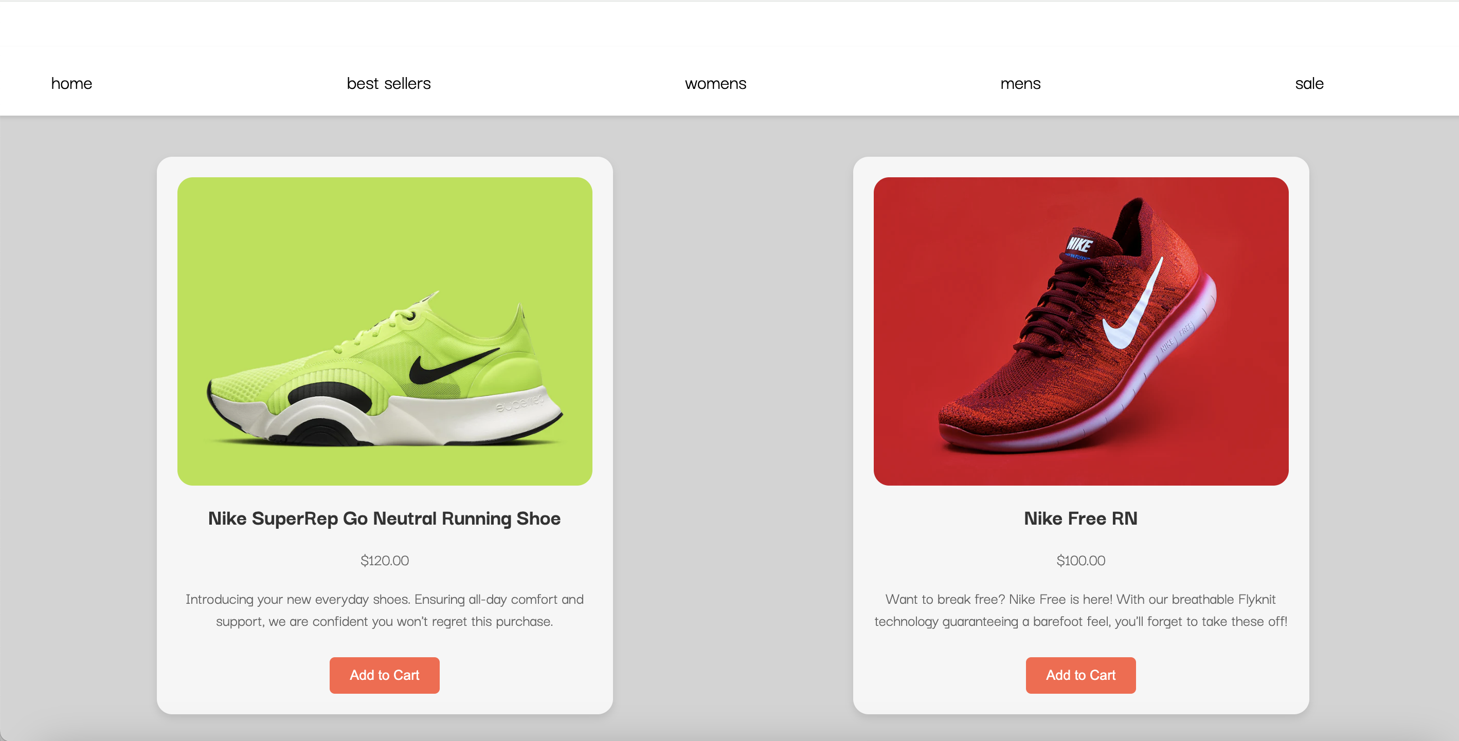 Nike product page redesign concept